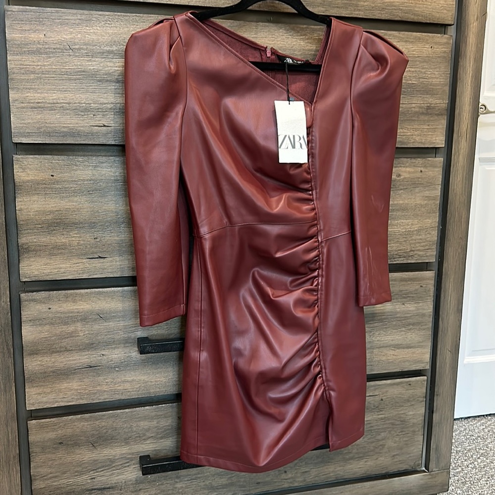NWT Zara leather mini dress